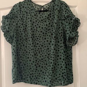 Shein Curve Leopard Blouse
